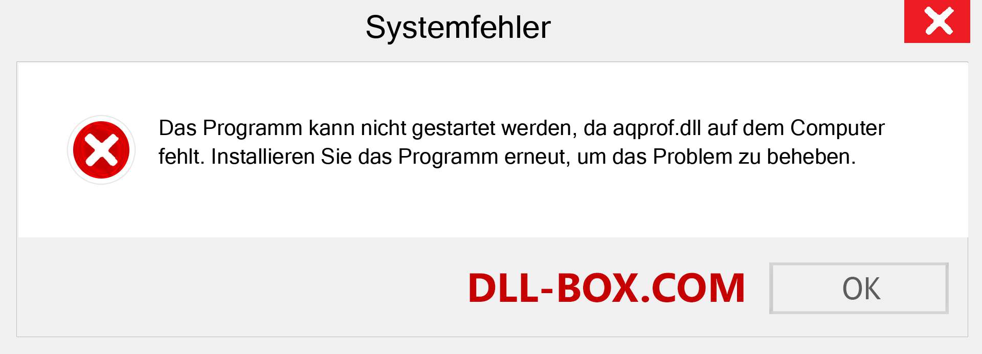 aqprof.dll-Datei fehlt?. Download für Windows 7, 8, 10 - Fix aqprof dll Missing Error unter Windows, Fotos, Bildern