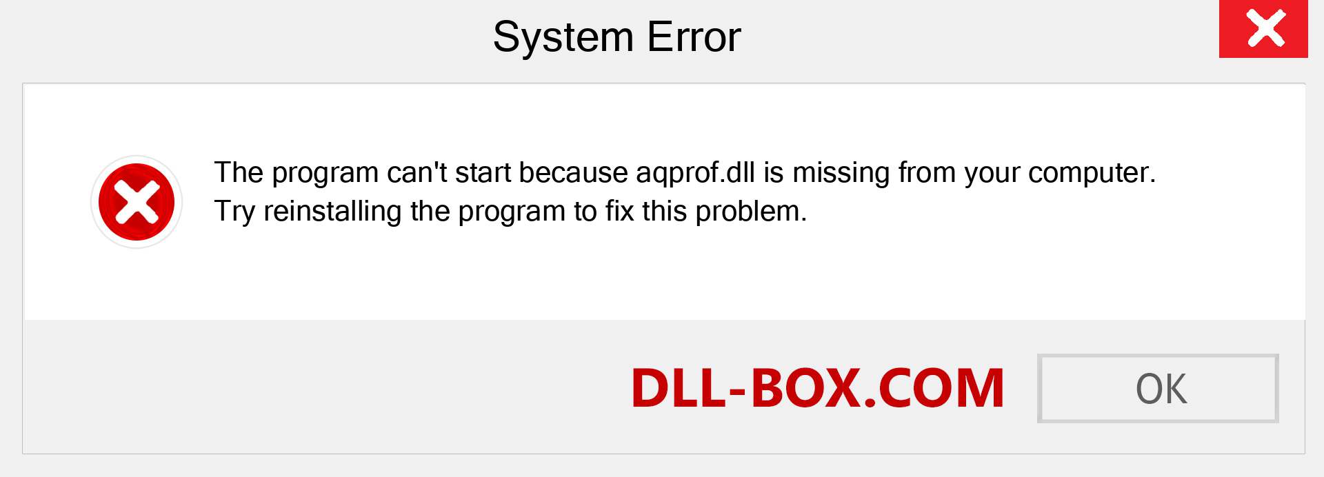  aqprof.dll file is missing?. Download for Windows 7, 8, 10 - Fix  aqprof dll Missing Error on Windows, photos, images