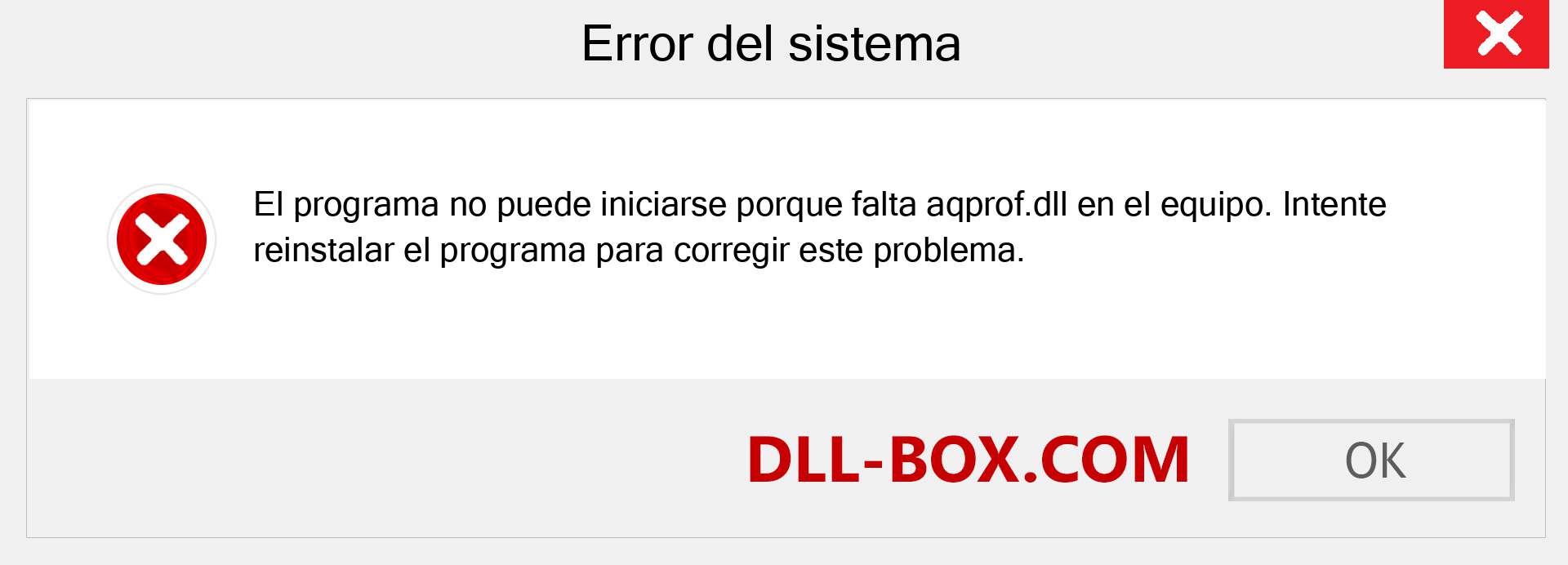 ¿Falta el archivo aqprof.dll ?. Descargar para Windows 7, 8, 10 - Corregir aqprof dll Missing Error en Windows, fotos, imágenes